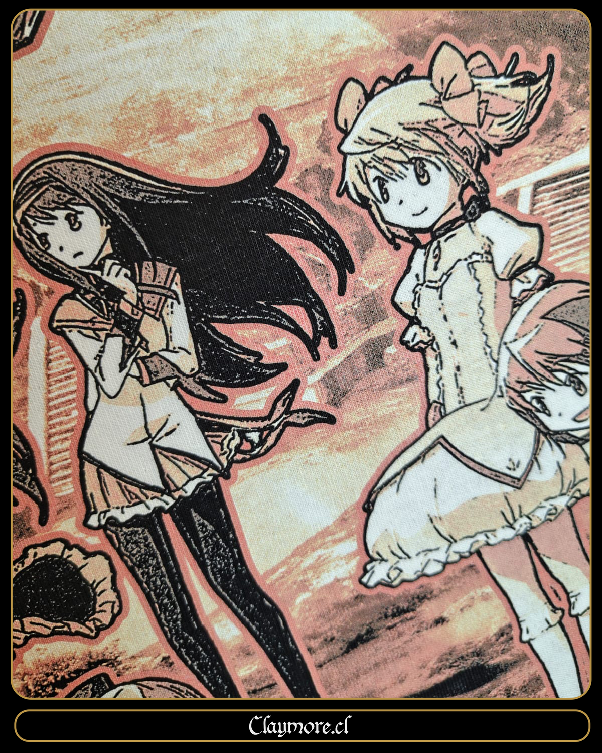 polera de puella magi madoka magika y todo el grupo de chicas magicas incluyendo el gato 1