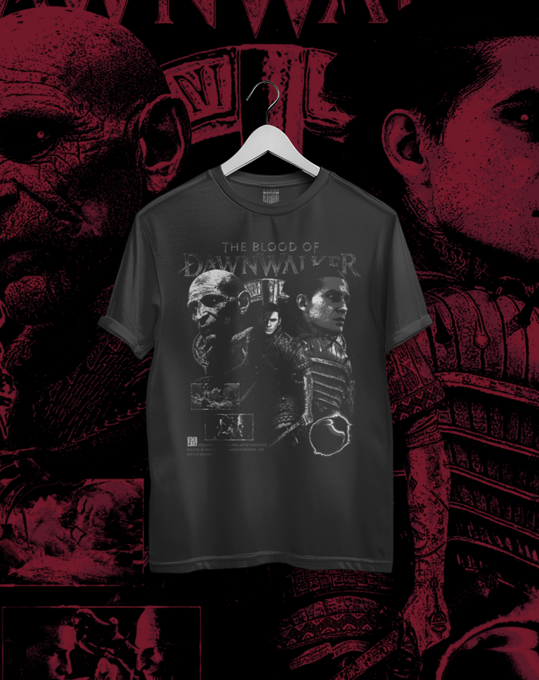 Polera negra The Blood of the Dawnwalker - Caminante del Alba – estampado frontal
