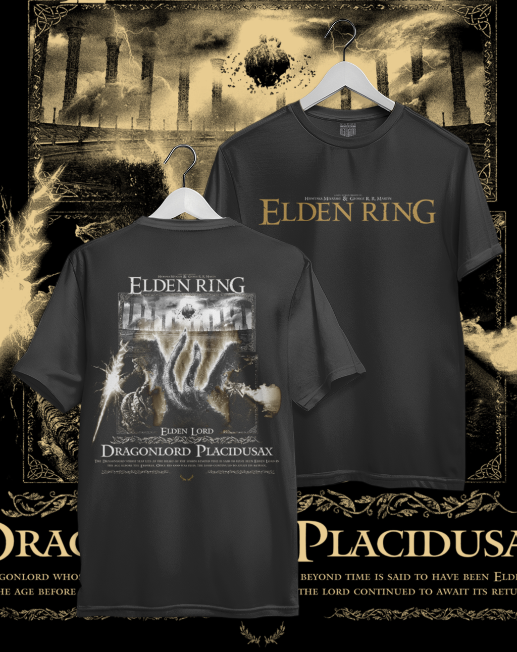 Polera Elden Ring - Dragonlord Placidusax | Frente y Espalda