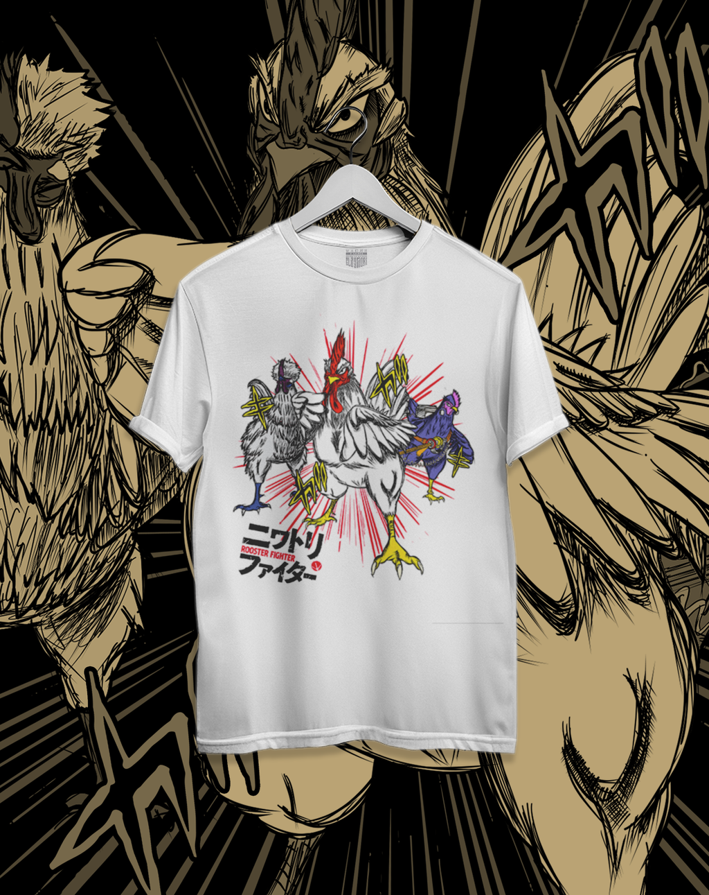 Polera Rooster Fighter - Keiji, Keisuke & Elizabeth