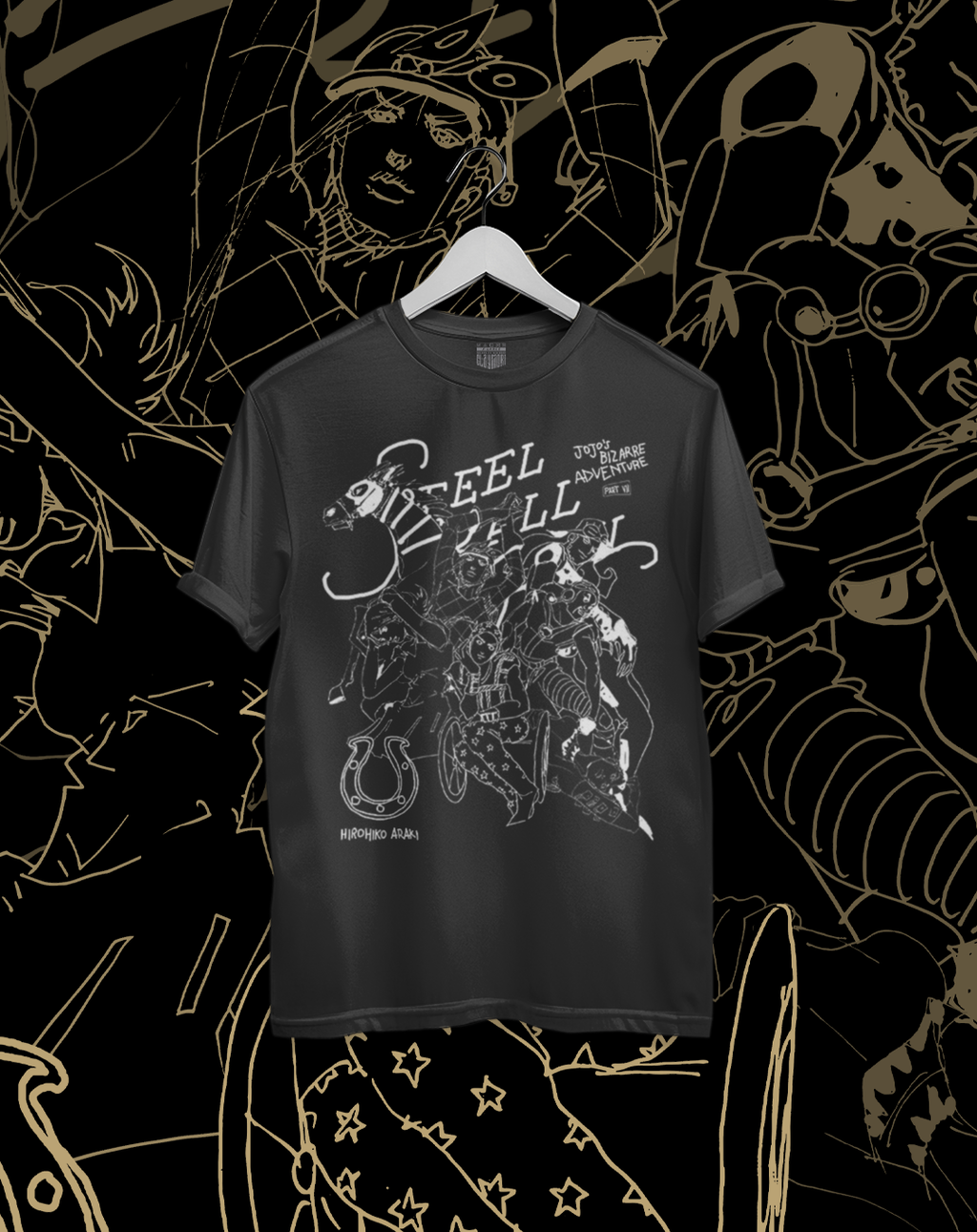 Polera JOJO Steel Ball Run - Steel Ball Run Sketches