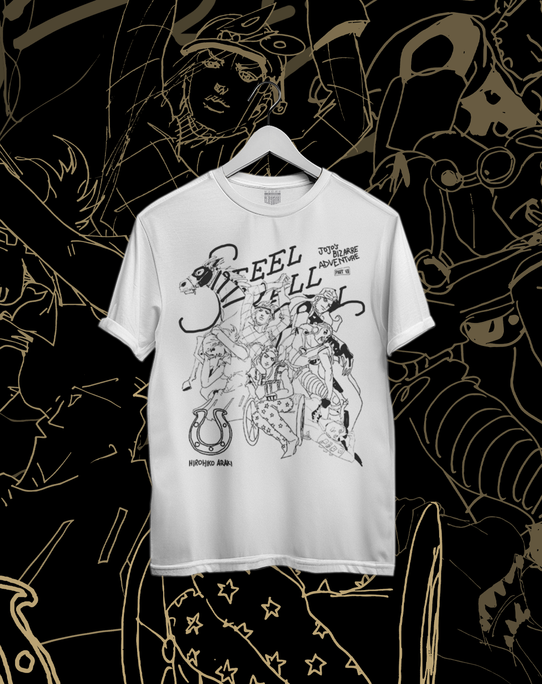 Polera JOJO Steel Ball Run - Steel Ball Run Sketches