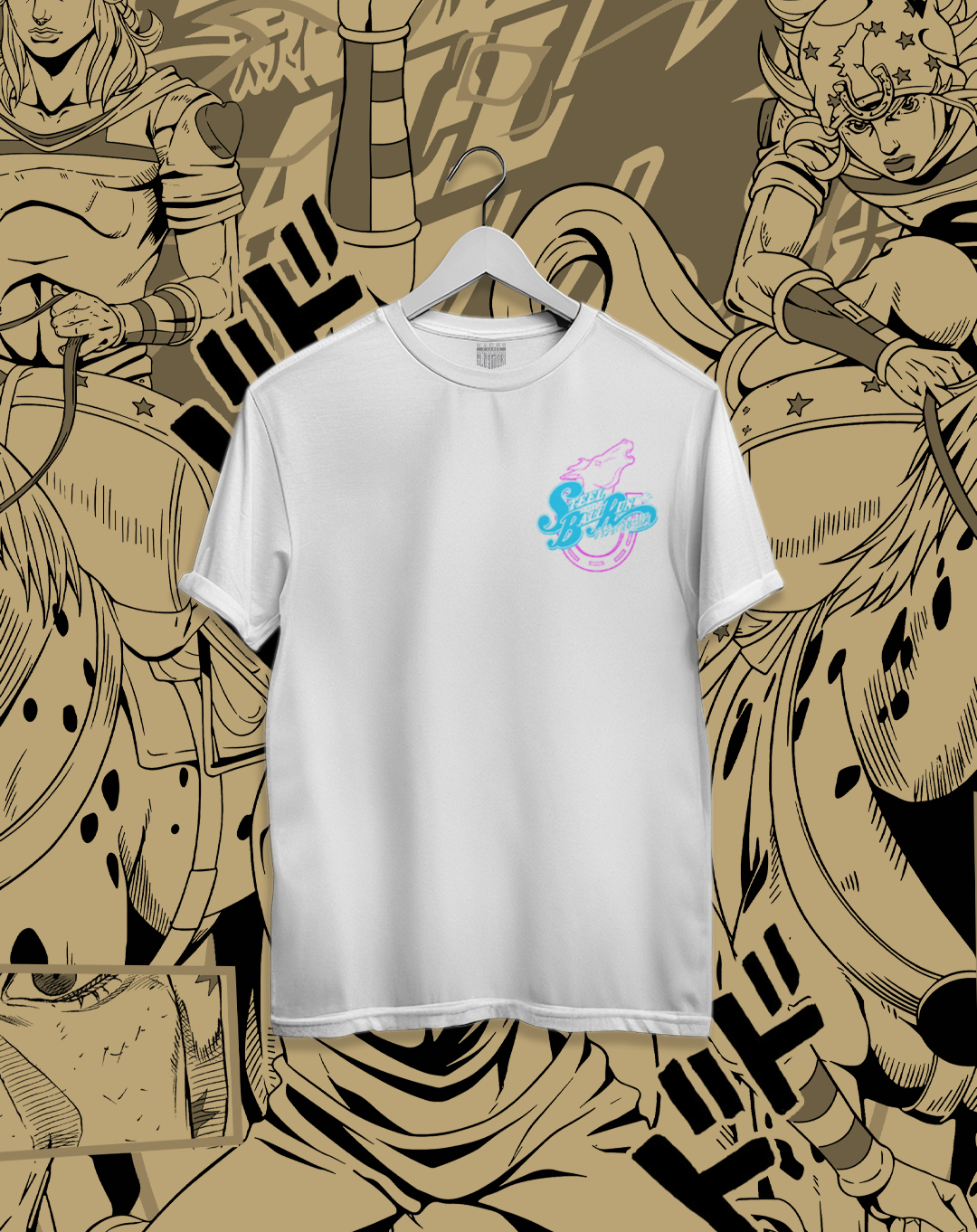 Polera JOJO Steel Ball Run - SBR Johnny Joestar Frente Espalda