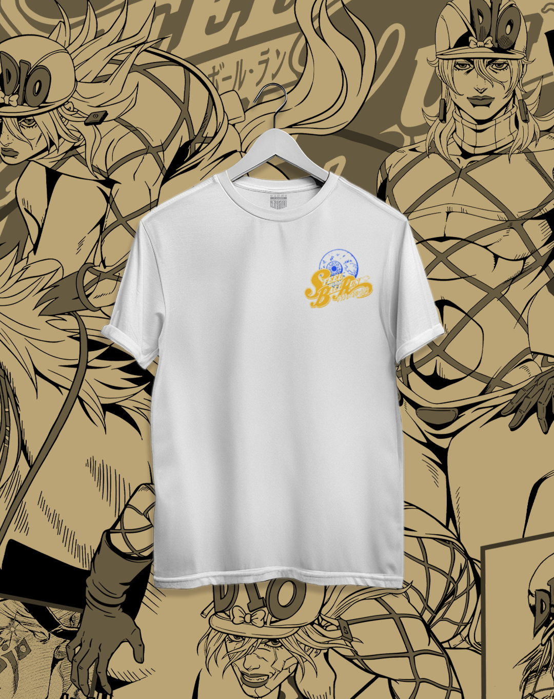 Polera JOJO Steel Ball Run - SBR Diego Brando | Frente y Espalda