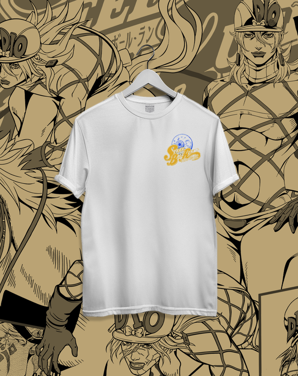 Polera JOJO Steel Ball Run - SBR Diego Brando | Frente y Espalda