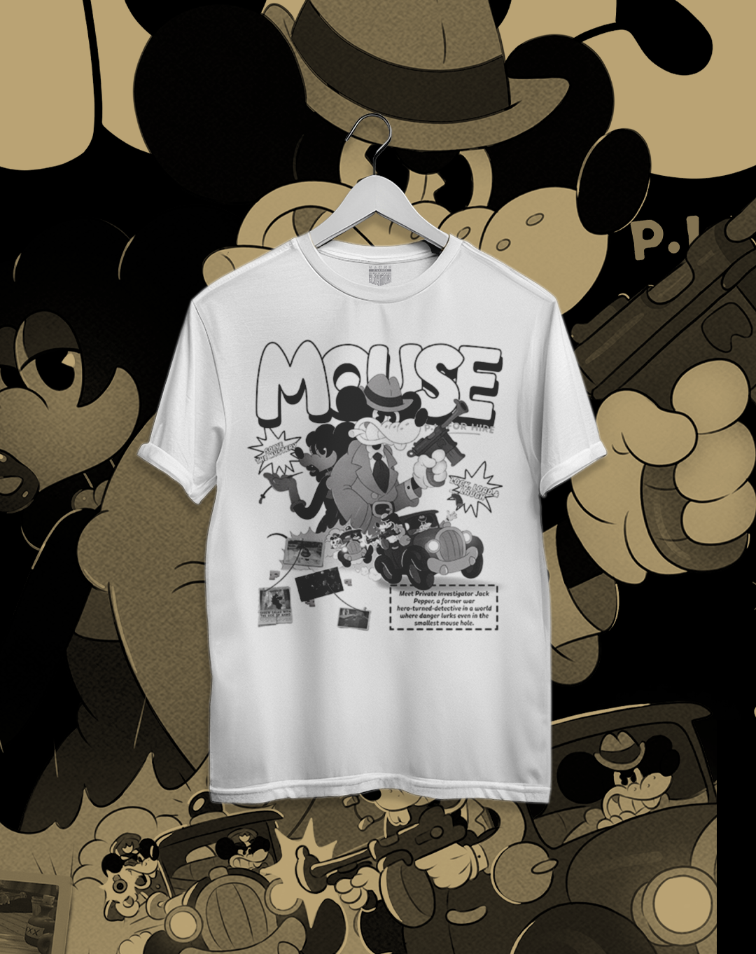 Polera Mouse P.I. for Hire - Mouse