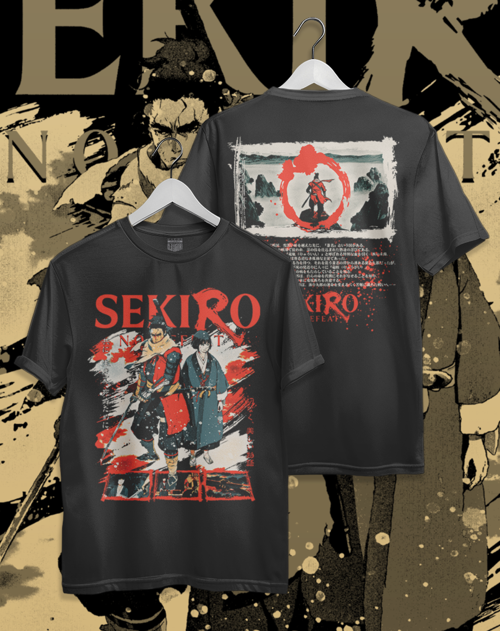 Polera Sekiro No Defeat - Wolf & Kuro