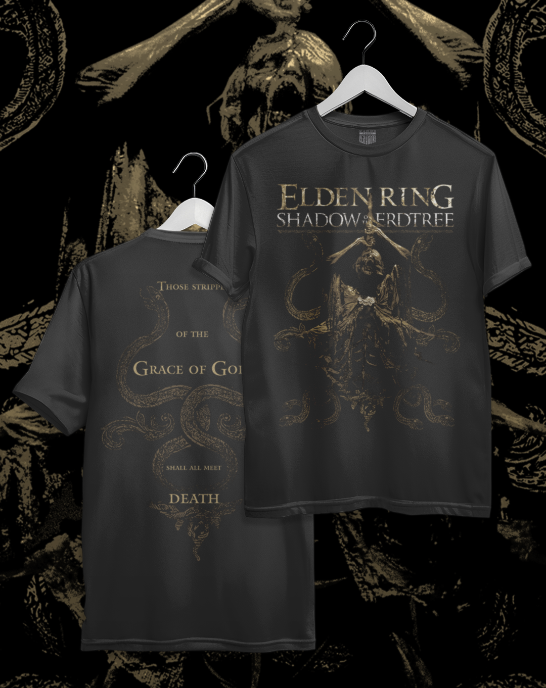 Polera Elden Ring Shadow of the Erdtree - Midra Señor de la Llama Frenética | Frente y Espalda