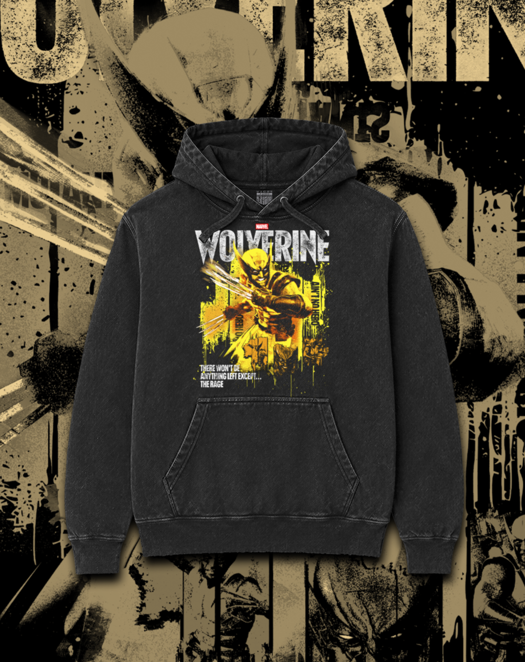 Polerón negro Marvel's Wolverine - Wolverine Ain't No Hero – estampado frontal