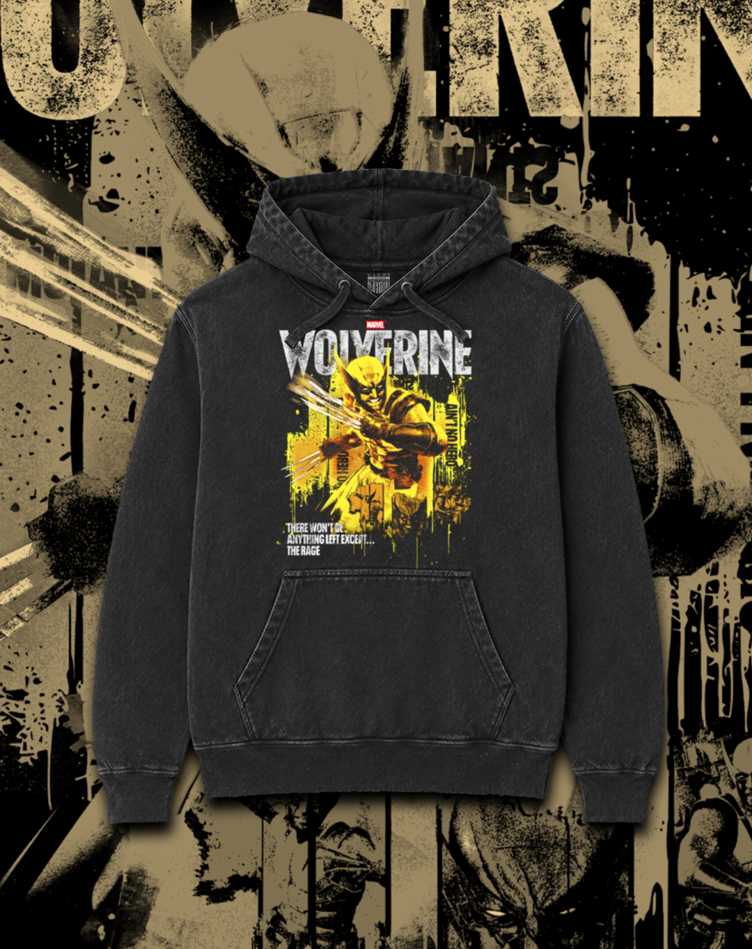 Polerón negro Marvel's Wolverine - Wolverine Ain't No Hero – estampado frontal