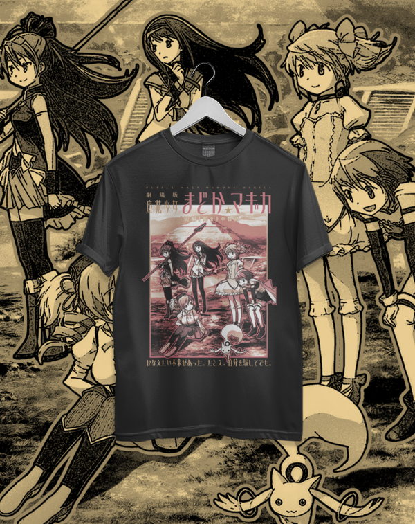 Polera negra Puella Magi Madoka Magica - Beginnings – estampado frontal