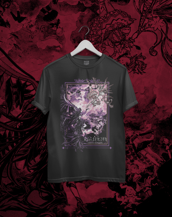 Polera negra Puella Magi Madoka Magica - Walpurgisnacht Rising – estampado frontal